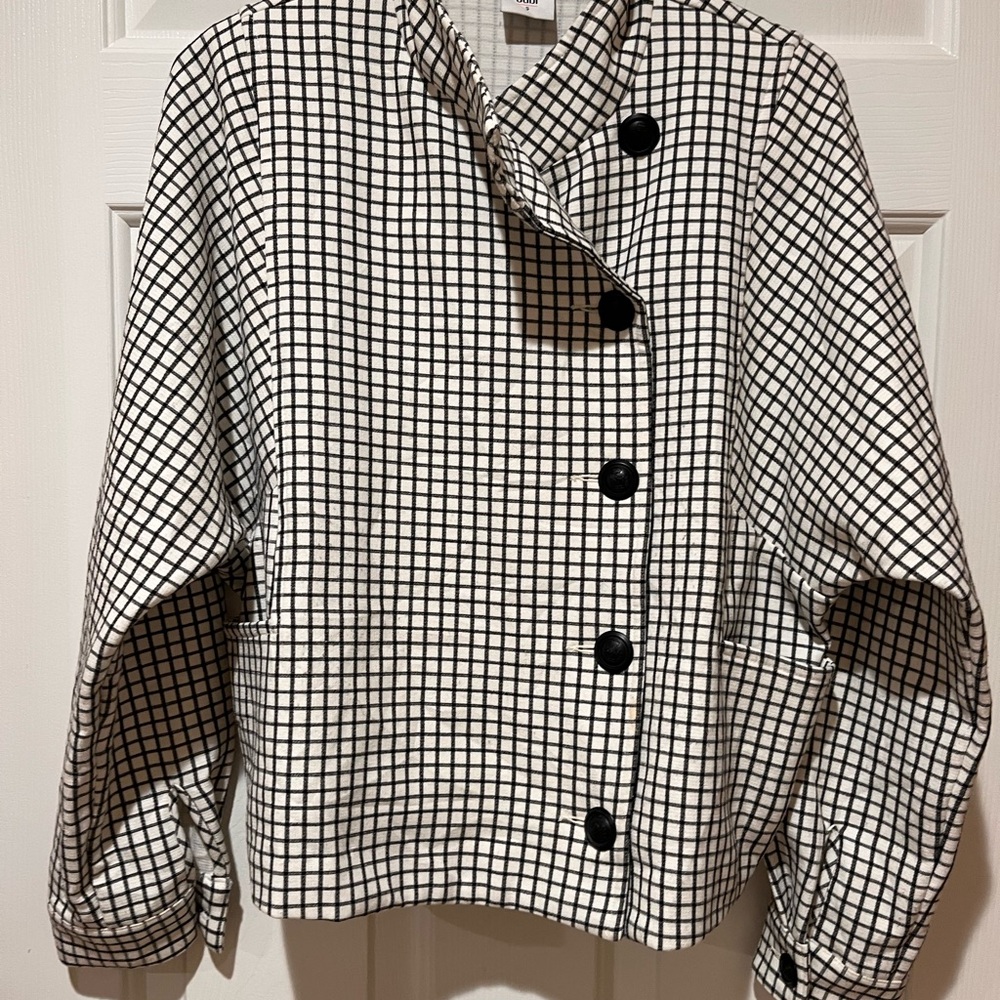 Cabi Windowpane Jacket Black and White cropped Jacket Size Small - Picture 4 of 7
